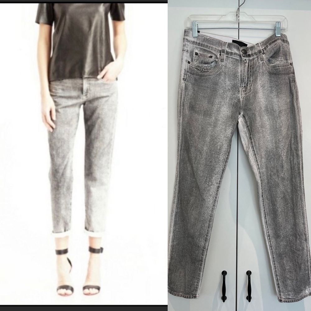 VINCE speckled ‘dirty wash’ relaxed slouchy boyfriend jeans sz 28
